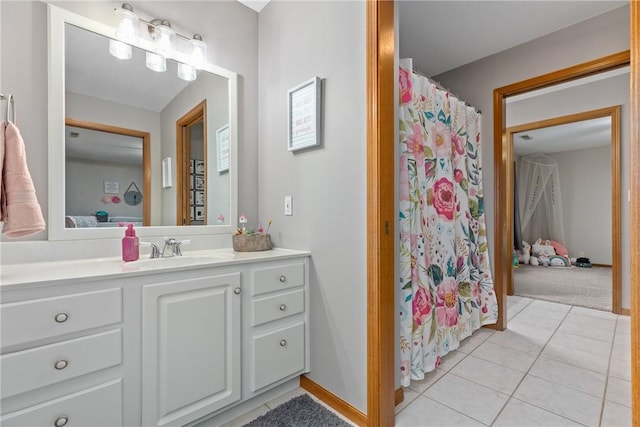 11154 E Ravenwood Ct, Effingham, IL 62401 - bathroom with vanity and tile patterned flooring