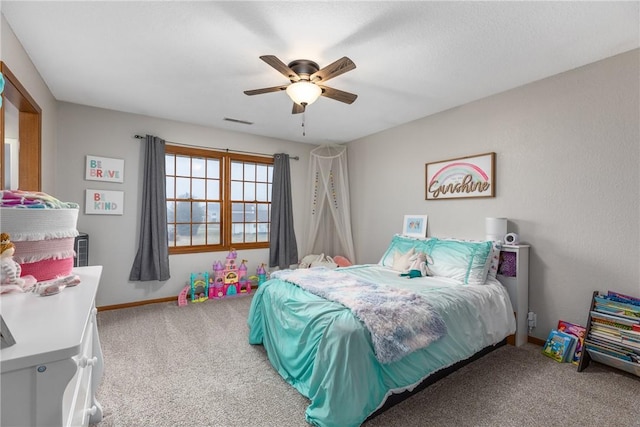 11154 E Ravenwood Ct, Effingham, IL 62401 - carpeted bedroom featuring baseboards and a ceiling fan