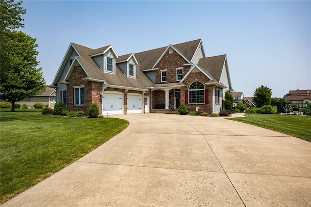 11154 E Ravenwood Ct, Effingham, IL 62401 - craftsman-style house featuring brick siding, a front yard, concrete driveway, and a garage
