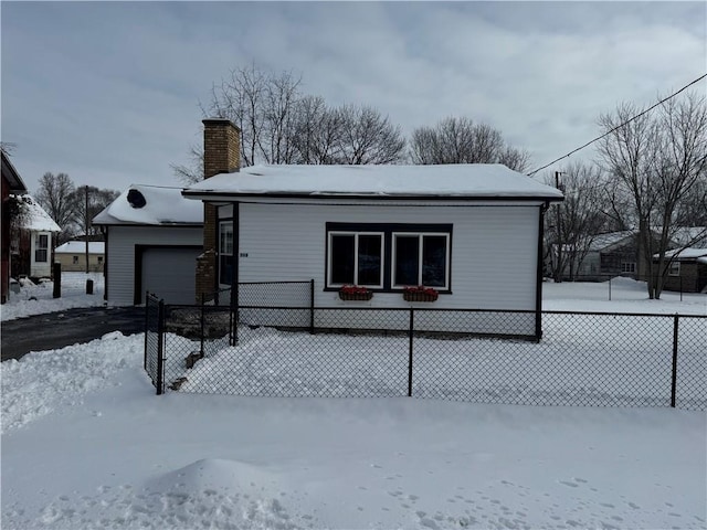 view of snow covered exterior