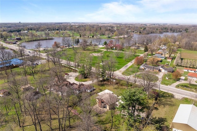 aerial overview of property's location with a nearby body of water