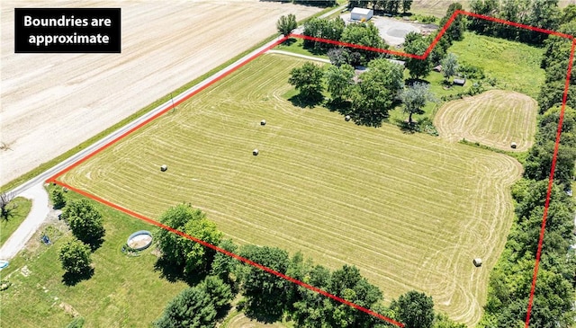 1283 N 1400 E Rd, Shelbyville, IL 62565 - aerial view of sparsely populated area with property boundaries highlighted