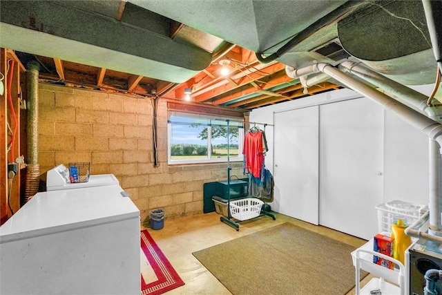 1283 N 1400 E Rd, Shelbyville, IL 62565 - below grade area featuring separate washer and dryer