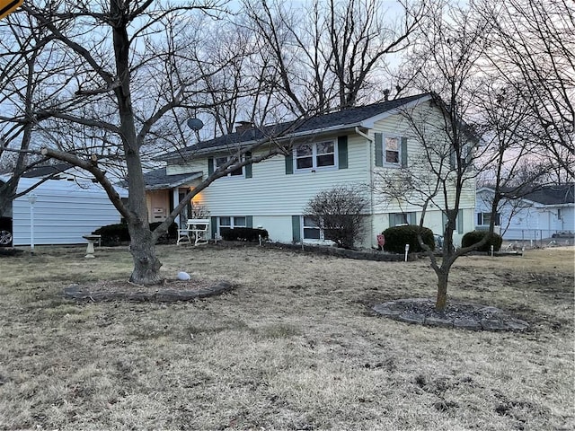 view of split level home