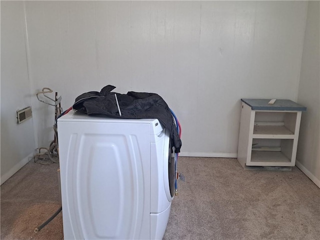 508 S Webster St, Robinson, IL 62454 - laundry room with washer / clothes dryer and carpet floors