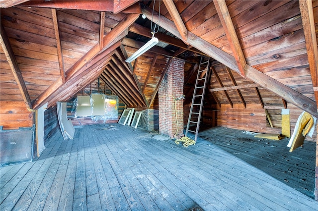 view of unfinished attic