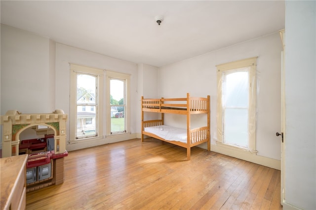 bedroom featuring light wood-type flooring