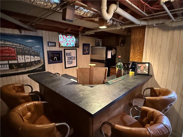 bar with wood walls