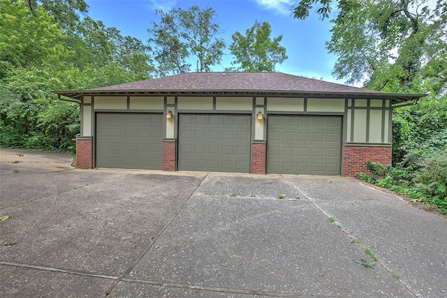 view of garage