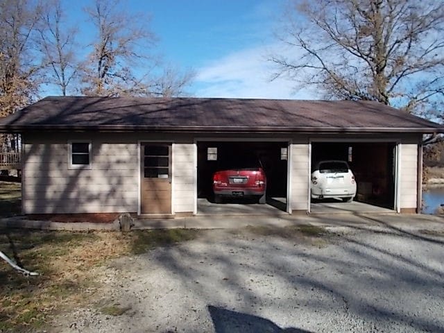 exterior space featuring a garage