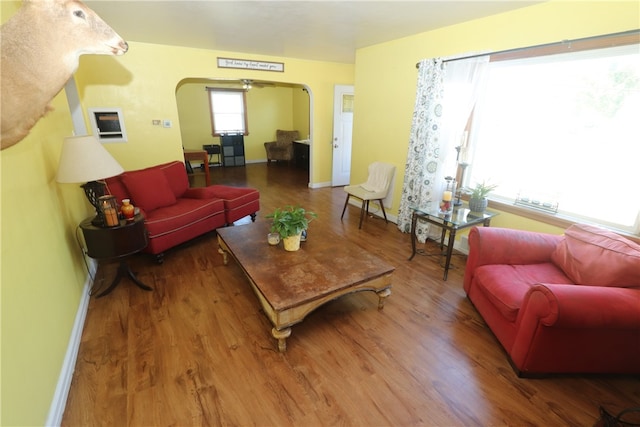 living room featuring hardwood / wood-style flooring