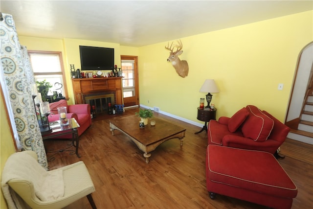 living room featuring hardwood / wood-style floors