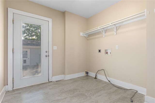 laundry room featuring hookup for a washing machine and hookup for an electric dryer