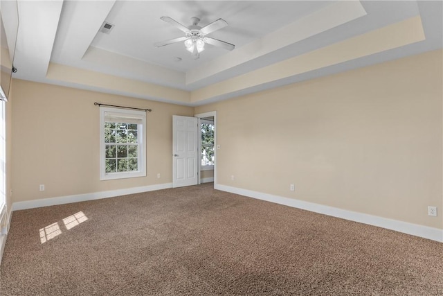 407 Edgar Ave, Effingham, IL 62401 - carpeted spare room with a raised ceiling and ceiling fan