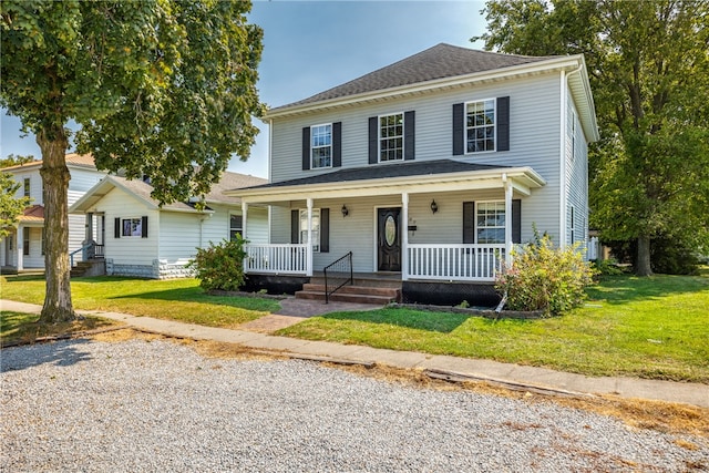 view of front of house featuring a front yard