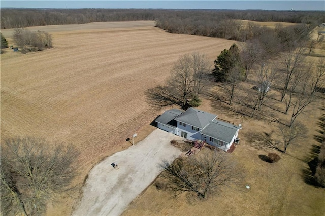 drone / aerial view featuring a rural view