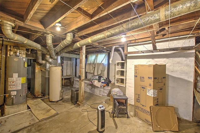 1470 W Decatur St, Decatur, IL 62522 - unfinished below grade area featuring gas water heater