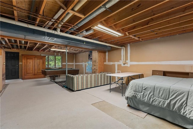 bedroom with billiards