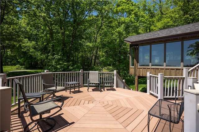 view of wooden deck