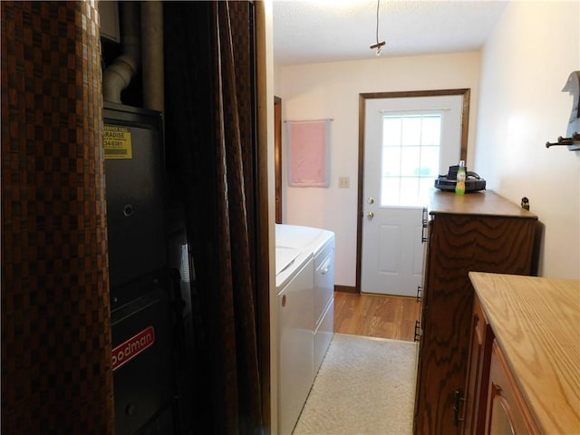 205 Monroe St, Toledo, IL 62468 - washroom with separate washer and dryer and light wood-style floors