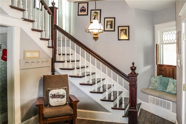 3416 Western Ave, Mattoon, IL 61938 - stairway with wood finished floors and baseboards