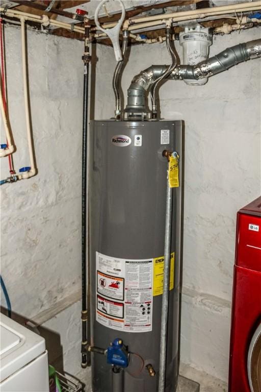 3416 Western Ave, Mattoon, IL 61938 - utility room with gas water heater
