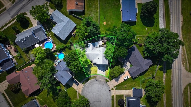 1225 W Pineview Ct, Decatur, IL 62526 - aerial perspective of suburban area featuring property parcel outlined