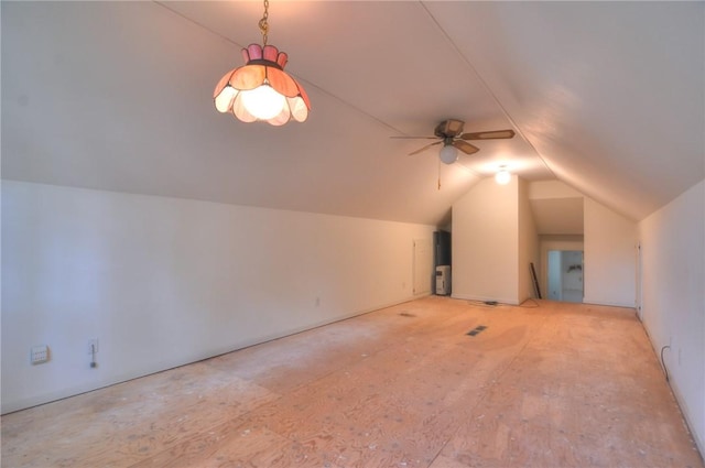 1225 W Pineview Ct, Decatur, IL 62526 - additional living space featuring vaulted ceiling and ceiling fan