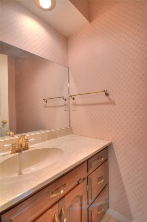 1225 W Pineview Ct, Decatur, IL 62526 - bathroom featuring vanity and tile patterned floors