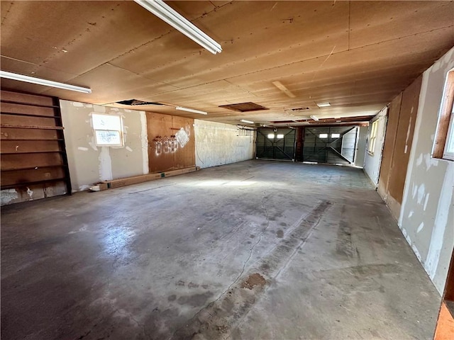 interior space with concrete floors