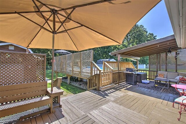 940 Kirk Dr, Mt Zion, IL 62549 - deck featuring outdoor lounge area and a grill