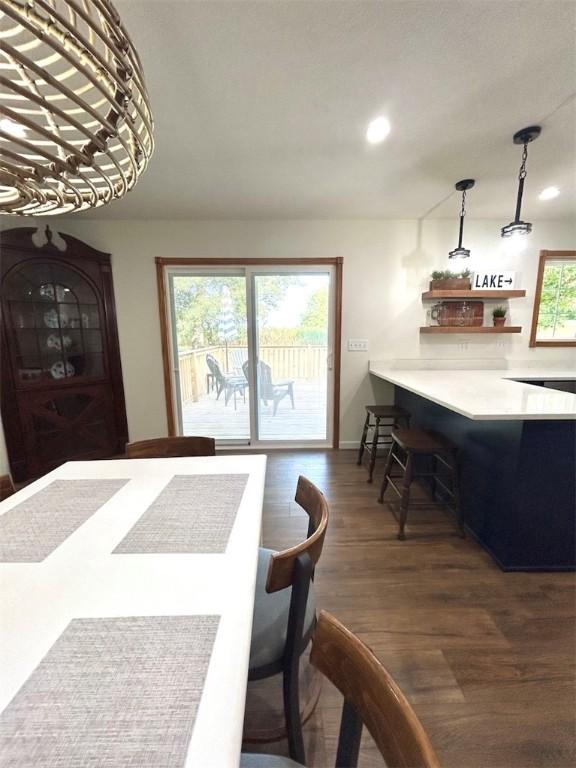 20786 Heritage Ln, Marshall, IL 62441 - dining room featuring recessed lighting, baseboards, and wood finished floors
