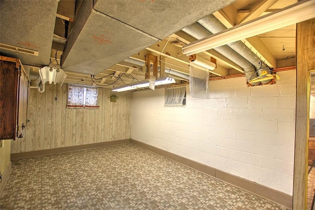 3204 Meadow Ln, Decatur, IL 62521 - below grade area with wooden walls and baseboards