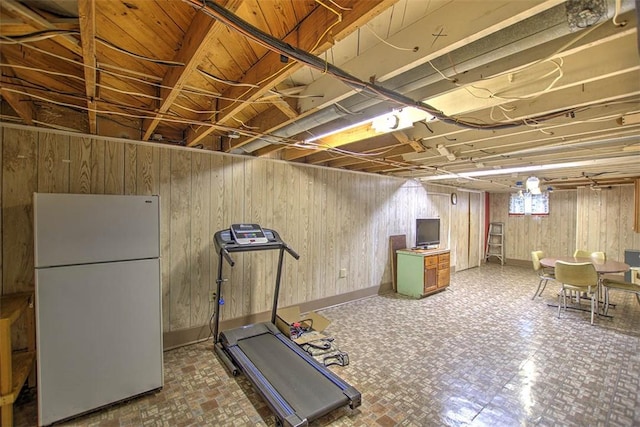 3204 Meadow Ln, Decatur, IL 62521 - workout area with wooden walls