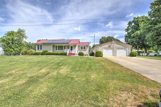 3204 Meadow Ln, Decatur, IL 62521 - single story home featuring a garage, a front lawn, and a porch