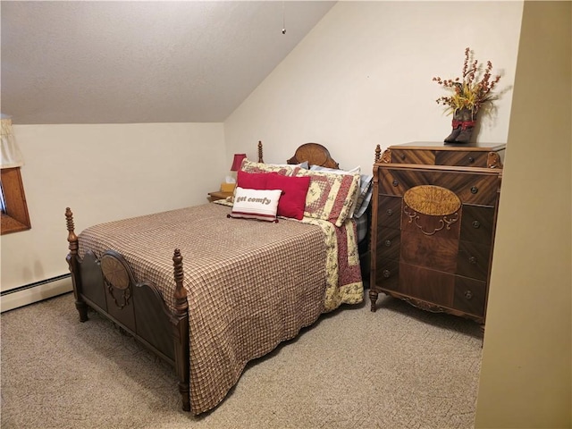 1622 S Cross St, Robinson, IL 62454 - carpeted bedroom with vaulted ceiling and a baseboard heating unit