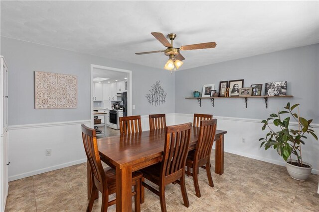 1022 Penguin St, Effingham, IL 62401 - dining area with a ceiling fan and baseboards