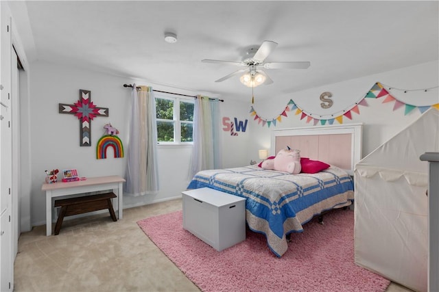 1022 Penguin St, Effingham, IL 62401 - bedroom with light carpet and a ceiling fan
