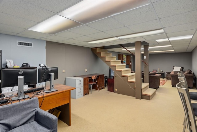 1022 Penguin St, Effingham, IL 62401 - office space with light carpet and a paneled ceiling
