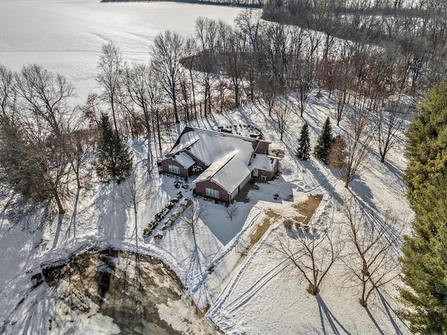 view of snowy aerial view