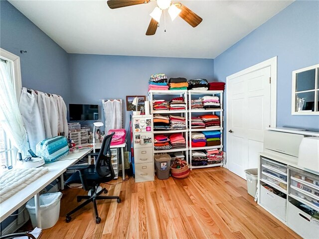 1165 Crooked Ln, Dennison, IL 62423 - office featuring wood finished floors and ceiling fan