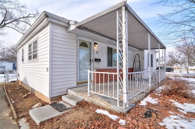 exterior space with a porch