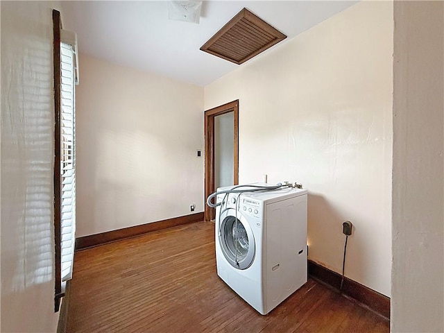 111 Andrew St, Paris, IL 61944 - washroom featuring washer / dryer and wood finished floors