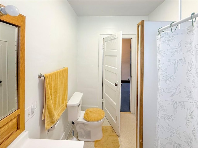 111 Andrew St, Paris, IL 61944 - full bathroom featuring toilet and a shower with shower curtain