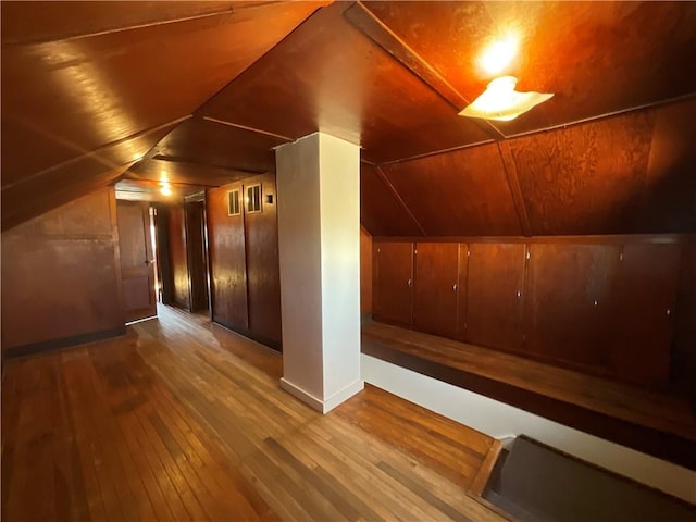 108 W Virginia Ave, Effingham, IL 62401 - additional living space featuring vaulted ceiling, baseboards, and hardwood / wood-style flooring