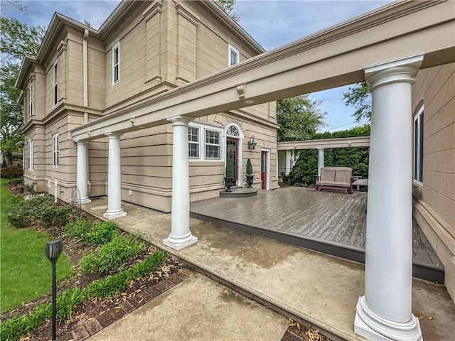 exterior space with a deck