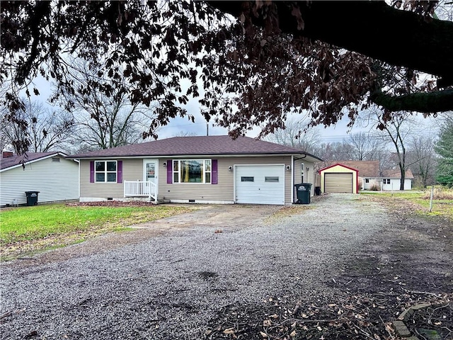 ranch-style home with a front lawn