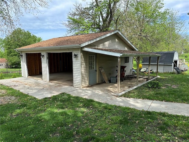 garage with a detached garage