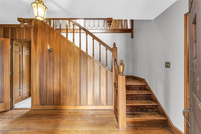 1655 N Vermilion St, Danville, IL 61832 - staircase with hardwood / wood-style floors