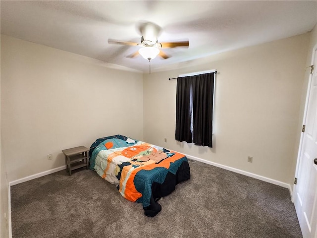 1402 N Howard St, Robinson, IL 62454 - carpeted bedroom with baseboards and ceiling fan